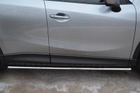 Защита порогов 75х42 с проступью MAZDA CX-5 2011-2016