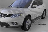 Пороги алюминиевые (Topaz) Nissan X-Trail (2014-)