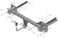 Фаркоп Мотодор с оцинкованным шаром на Mercedes-benz M-class 2005-2011