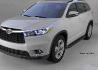 Пороги алюминиевые (Sapphire Black) Toyota Highlander (Тойота Хайлендер) (2014-)