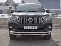 Защита переднего бампера d63 секции-d63 уголки+d42 зубы TOYOTA LC PRADO 150 2017-