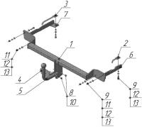 Фаркоп AvtoS для FIAT Grande Punto (2005-2010)