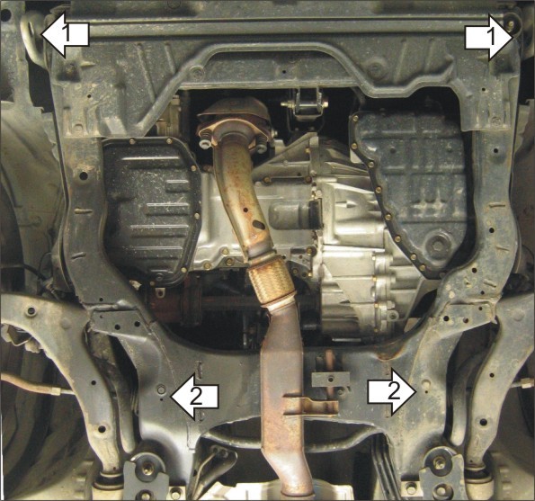 Фото Защита Motodor для картера и кпп Nissan Teana (2006-2008)