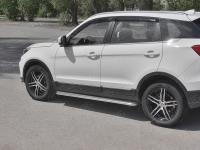 Пороги труба d42 с листом (лист нерж, проф. нерж) (вариант 3) LIFAN X70 2018-