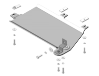 Защита алюминиевая Мотодор Volkswagen Transporter T6 2015-2020 Устанавливается только совместно с защитой пологревателя