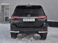 Защита заднего бампера уголки d63 секции TOYOTA FORTUNER 2017-