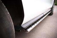 Пороги труба d75х42 овал с проступью MAZDA CX-7 2010-2013