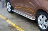 Защита порогов с алюминиевой площадкой Ø51мм (НПС) LADA X-RAY 2016