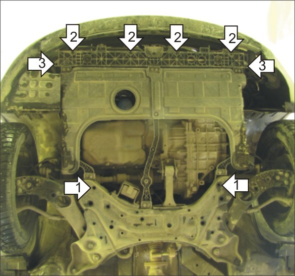Фото Защита Motodor для картера и КПП Hyundai Sonata YF (2WD, АКПП) (2011 по наст.)