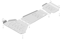 Защита алюминиевая Мотодор Dodge Ram 1500 TRX 2021- (картера, переднего дифференциала, КПП, радиатора, разд. коробки)