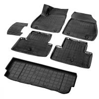 Комплект ковриков салона и багажника Rival для Opel Zafira Tourer C (5 мест) 2011-2016, полиуретан, с крепежом, с перемычкой, 6 шт., K14207006-2