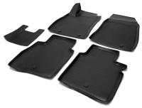 Автомобильные коврики Rival для Nissan Tiida хэтчбек 5-дв. 2015-н.в., полиуретан, с крепежом, с перемычкой, 5 шт., 14110001