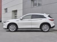 Пороги труба 120х60 овал с проступью INFINITI QX50 2018-