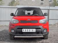 Защита переднего бампера d75х42 дуга KIA SOUL 2017-