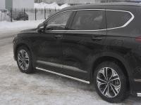 Пороги труба d42 секции (вариант 1) HYUNDAI SANTA FE 2018-