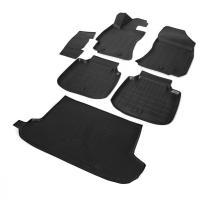 Комплект ковриков салона и багажника Rival для Subaru Outback V 5-дв. 2015-2018 2018-н.в., полиуретан, с крепежом, с перемычкой, 6 шт., K15403002-1