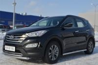 Пороги труба d63 (вариант 3) HYUNDAI Santa Fe 2012-2015