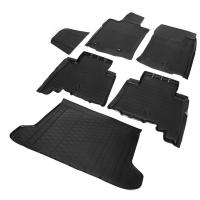 Комплект ковриков салона и багажника Rival для Toyota Land Cruiser Prado 150 5-дв. (5 мест) 2009-2017, полиуретан, с крепежом, с перемычкой, 6 шт., K15704002-1