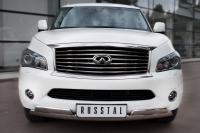 Защита переднего бампера 75х42_(75х42)х2 овалы INFINITI QX 56 2010-2014