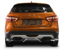 Защита заднего бампера d42 уголки Lada Vesta SW Cross 2017-
