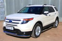Пороги труба d76 с накладкой (вариант 2) FORD EXPLORER 2012-2016
