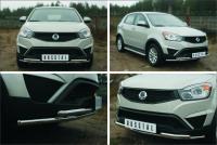 Защита переднего бампера d42 (секции) d42х2 (уголки) SSANG YONG ACTYON 2014-