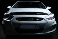 Дефлектор капота Hyundai Solaris (Хёндай Соларис) (2010-2014) (темный)
