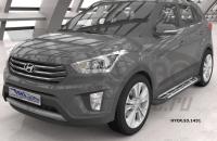 Пороги алюминиевые (Corund Silver) Hyundai Creta (2016-)