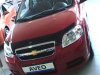 Дефлектор капота Chevrolet Aveo (Шевроле Авео) SD (2003-2011) / ZAZ Vida SD (темный)