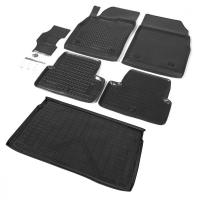 Комплект ковриков салона и багажника Rival для Opel Astra J рестайлинг GTC 2011-2017, полиуретан, с крепежом, с перемычкой, 6 шт., K14202008-6