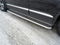 Пороги с площадкой (нерж. лист) 42,4 мм для Haval H6 2015-