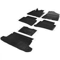Комплект ковриков салона и багажника Rival для Hyundai Tucson III 5-дв. 2015-2018 2018-н.в., полиуретан, без крепежа, с перемычкой, 6 шт., K12309002-1
