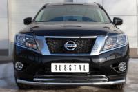 Защита переднего бампера d63 (секции) d42 (дуга) NISSAN Pathfinder 2014-