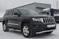 Защита порогов d76 с накладкой (вариант 1) JEEP Grand Cherokee 2012
