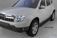 Пороги алюминиевые (Sapphire Black) Renault Duster (Рено Дастер) (2012-)