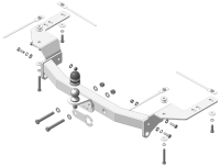 Фаркоп Мотодор на Lexus LX 570 2007-2015 (полностью оцинкован, кроме комплектаций Excalibur и Executive)