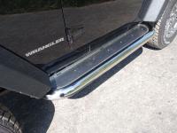 Пороги с площадкой (нерж. лист) 76,1 мм для Jeep Wrangler 3D (3.6, JK) 2006-2018