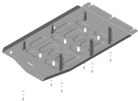 Защита бака стальная Мотодор Volkswagen Caravelle T6.1 2020- (кроме версии Long)