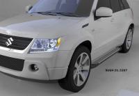 Пороги алюминиевые (Sapphire Silver) Suzuki Grand Vitara (2006-2010-)