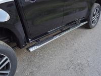 Пороги овальные с накладкой 120х60 мм для Mercedes-Benz X-Class 2018-