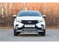 Защита переднего бампера двойная Лада Иксрей Кросс d 51-51 мм