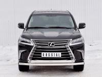 Защита переднего бампера d63 секция-75х42 дуга LEXUS LX450d-LX570 2015 (кроме F-Sport)