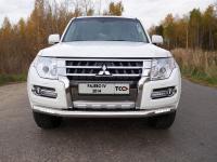 Защита передняя нижняя (с ходовыми огнями) 76,1 мм для Mitsubishi Pajero IV 2014-