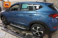 Пороги алюминиевые (Sapphire Silver) Hyundai Tucson (2015-) / Kia Sportage (2016-)