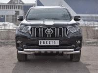 Защита переднего бампера d76 секции-d76 уголки+клыки TOYOTA LC PRADO 150 2017-