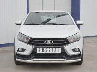 Защита переднего бампера d63 секции-d42 дуга LADA VESTA SW CROSS 2017-