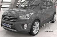 Пороги алюминиевые (Emerald Black) Hyundai Creta (2016-)