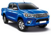 Пороги алюминиевые Rival "Black" для Toyota Hilux 2015-