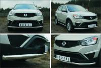 Защита переднего бампера d63 (секции) SSANG YONG ACTYON 2014-