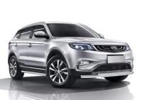 Защита переднего бампера d57+d42 Geely Atlas 2018-